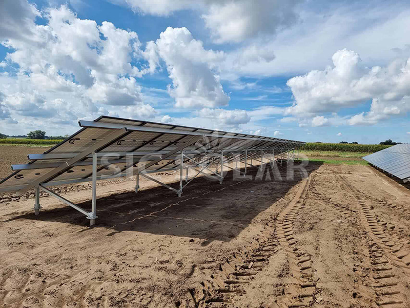 solar panels mounted on ground
