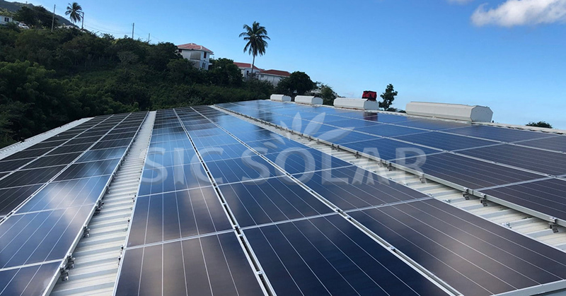 Non penetrating roof mount solar