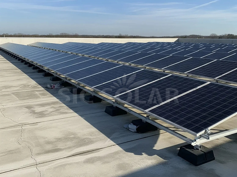 미국 200KW 평지붕 콘크리트 태양광 설치 시스템