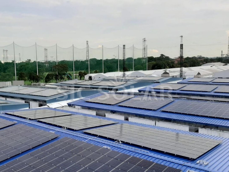 싱가포르의 600KW 태양광 사다리꼴 판금 지붕