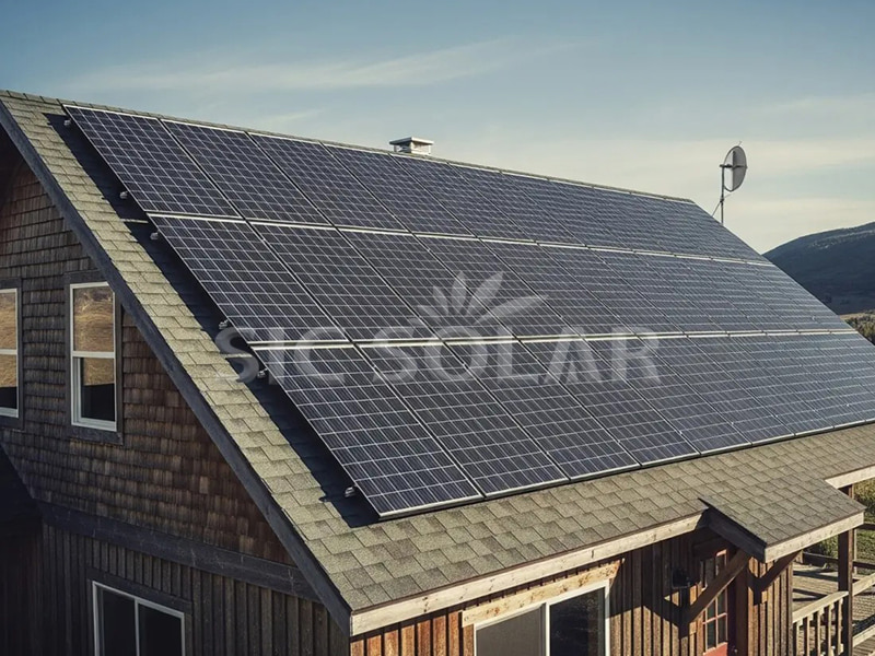 핀란드 기와 지붕에 20KW 태양광 패널 설치