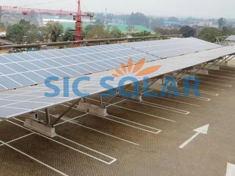 잠비아 200KW 태양광 카포트 마운트 브라켓 | Sic-solar.com