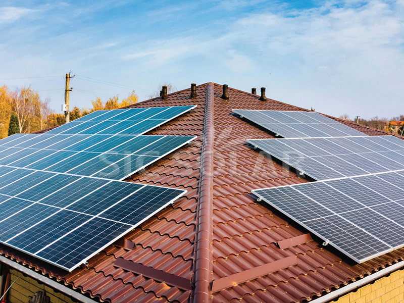 미국에서 세라믹 기와 지붕용 40kW 태양광 패널